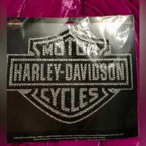 Harley-Davidson Black and Silver Rhinestone Decal